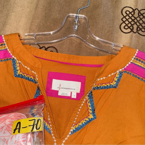 Anthropologie Stasiana Embroidered Patchwork Long Sleeve Tunic Dress - Picture 9 of 17